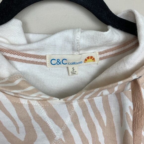 C&C California Leopard Print Tied Front Hoodie - Size Small - Picture 3 of 6